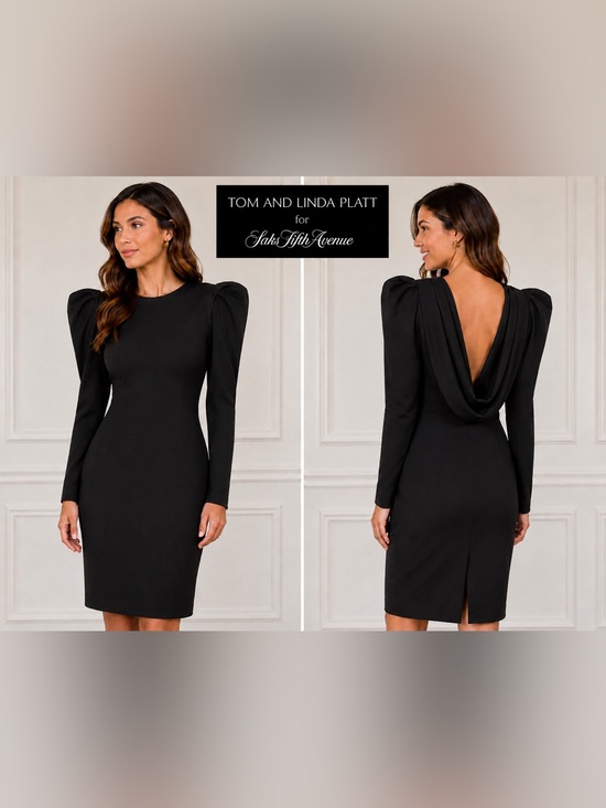 Tom and Linda Platt Dresses & Skirts - Tom & Linda Platt Saks Fifth Avenue Vintage Black Dress Petite Long Sleeve